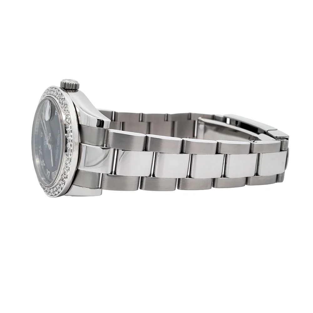 Rolex Datejust 31mm 1.62ct Diamond Bezel/Black Roman Dial 178240 Watch Box Papers - Image 4