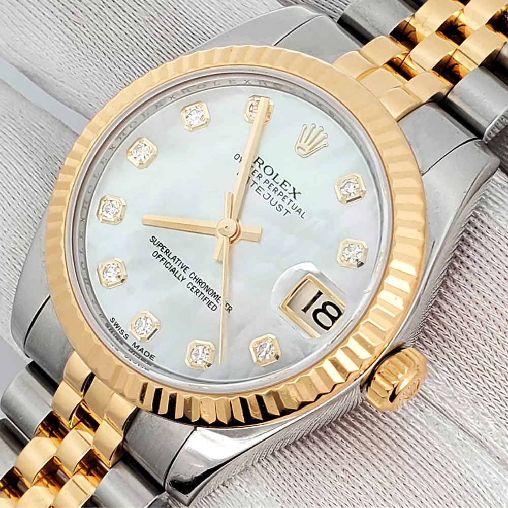 Rolex Datejust 31mm 178273 Factory Diamond Mother of Pearl Dial 2-tone Yellow Gold/Steel Jubilee Watch - Image 2