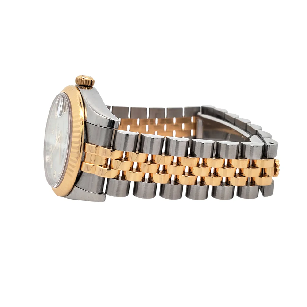 Rolex Datejust 31mm 178273 Factory Diamond Mother of Pearl Dial 2-tone Yellow Gold/Steel Jubilee Watch - Image 4