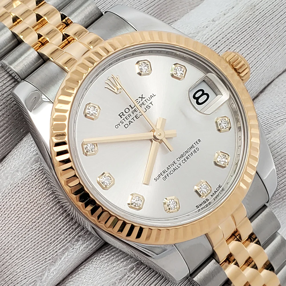 Rolex Datejust 31mm 178273 Factory Diamond Silver 2-tone Yellow Gold/Steel Jubilee Watch Box Papers - Image 3