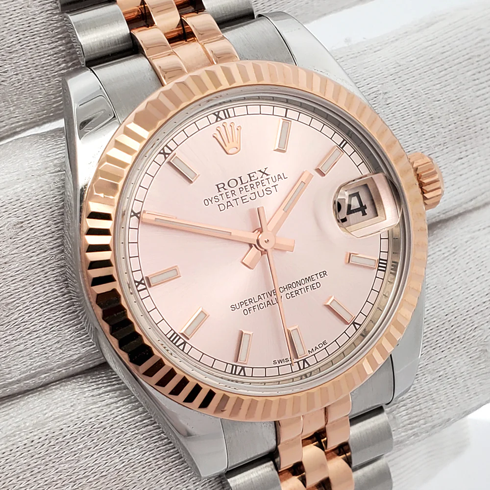 Rolex Datejust 31mm 2-tone 178271 Pink Index Dial Jubilee Watch Box Papers - Image 3