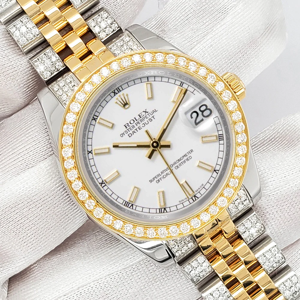 Rolex Datejust 31mm 2-Tone 178273 3.56ct Diamond Bezel/Bracelet White Index Dial Watch - Image 2