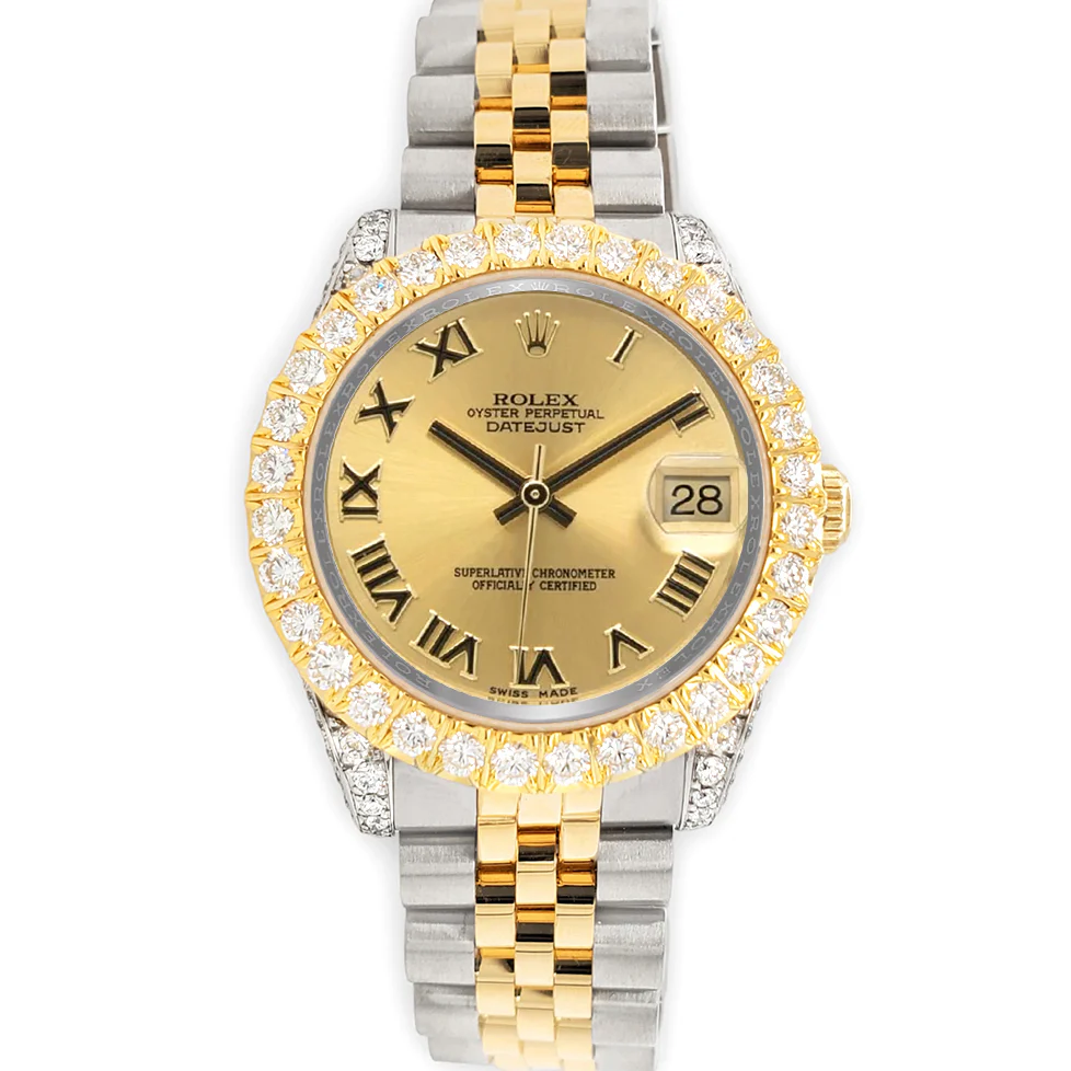 Rolex Datejust 31mm 2-Tone 178273 Champagne Roman Dial 4.4ct Diamond Bezel/Case Watch - Image 2