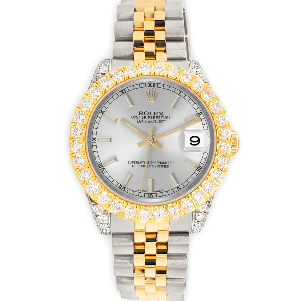Rolex Datejust 31mm 2-Tone 178273 Silver Index Dial 4.4ct Diamond Bezel/Case Watch - Image 2