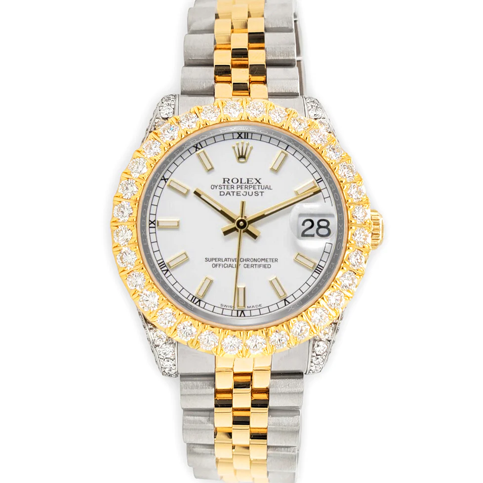 Rolex Datejust 31mm 2-Tone 178273 White Index Dial 4.4ct Diamond Bezel/Case Watch - Image 2