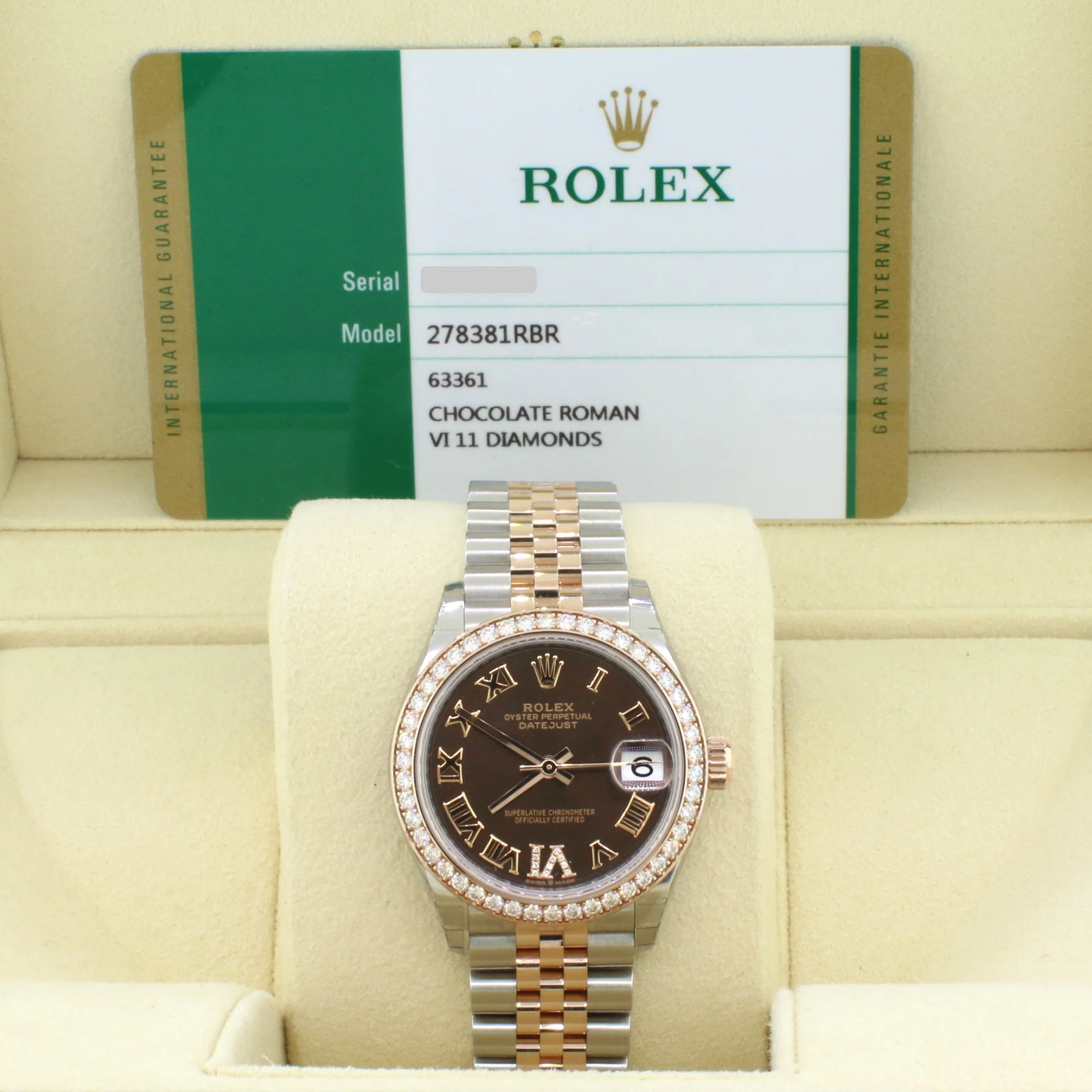 Rolex Datejust 31MM 2-Tone 18K Everose Gold/ Steel Chocolate Roman Dial Ladies Watch Box Papers - Image 4