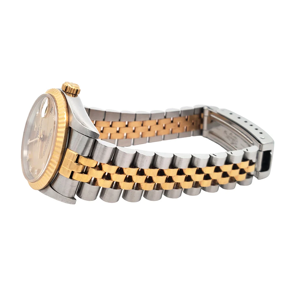 Rolex Datejust 31mm 2-Tone Factory Champagne Diamond Dial Jubilee Watch 68273 Box Papers - Image 5