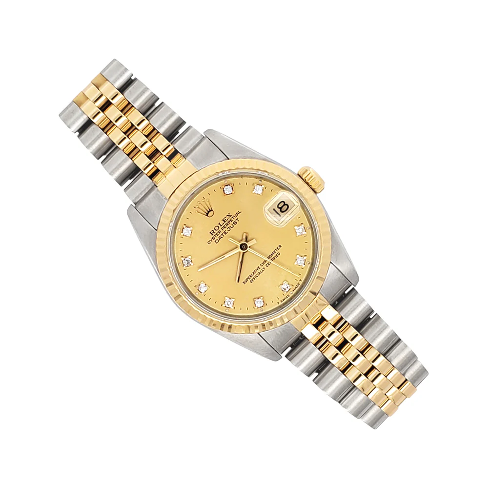 Rolex Datejust 31mm 2-Tone Factory Champagne Diamond Dial Jubilee Watch 68273 - Image 3