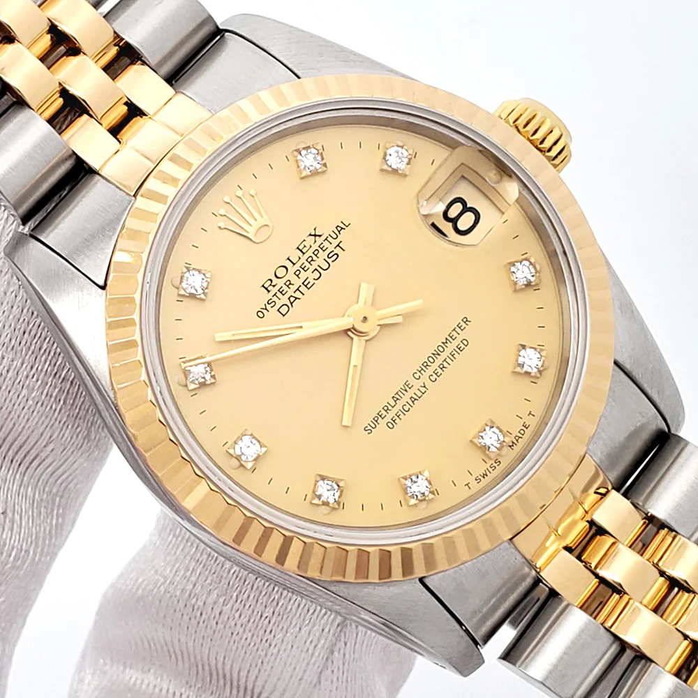Rolex Datejust 31mm 2-Tone Factory Champagne Diamond Dial Jubilee Watch 68273 - Image 2