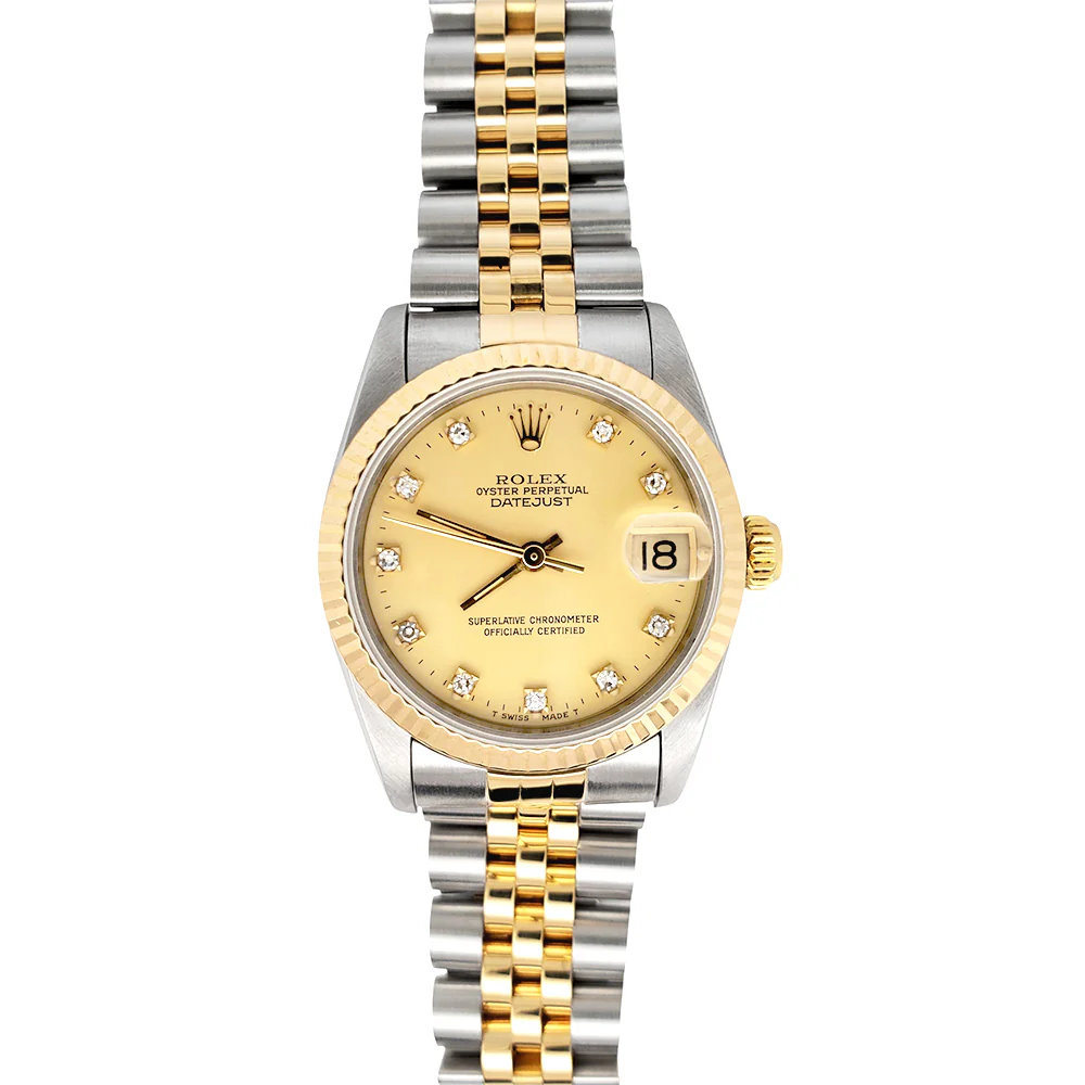 Rolex Datejust 31mm 2-Tone Factory Champagne Diamond Dial Jubilee Watch 68273 - Image 3