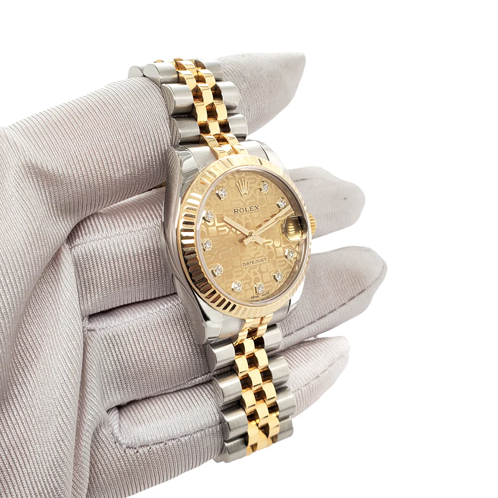 Rolex Datejust 31mm 2-tone Factory Champagne Jubilee Diamond Anniversary Dial Watch 178273 - Image 2