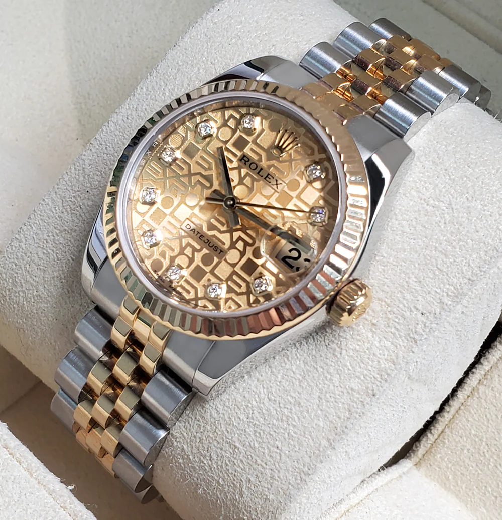 Rolex Datejust 31mm 2-tone Factory Champagne Jubilee Diamond Anniversary Dial Watch 178273 - Image 3