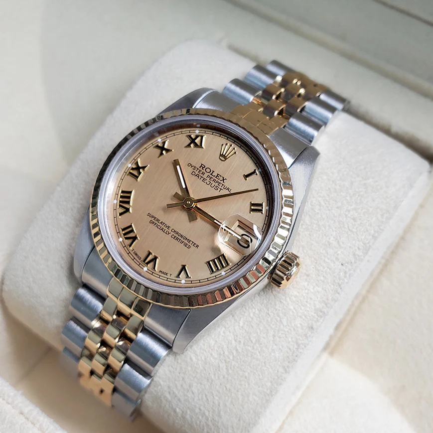 Rolex Datejust 31mm 2-tone Factory Champagne Roman Dial Watch 68243 - Image 3