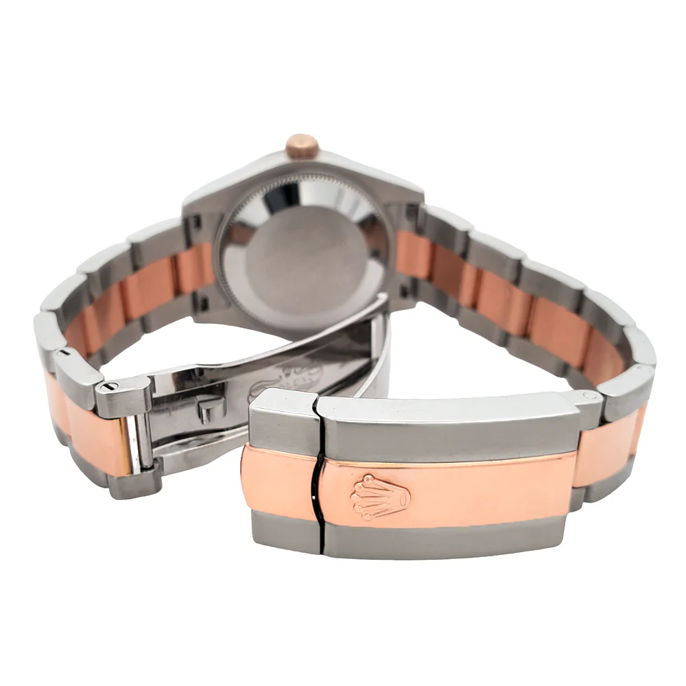 Rolex Datejust 31mm 2-tone Rose Gold/Steel Factory Scattered Diamond Bezel Chocolate VI Roman Watch 178341 - Image 7