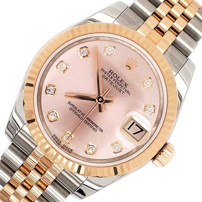 Rolex Datejust 31MM 2-Tone Rose Gold/Stainless Steel Factory Diamond Dial Jubilee Watch Box Papers 178271 - Image 2