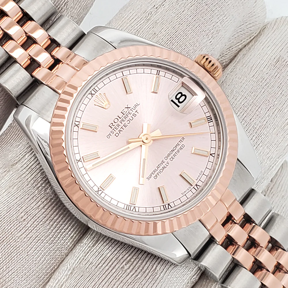 Rolex Datejust 31mm 2-tone Rose Gold/Steel 178271 Fluted Bezel Jubilee Watch Box Papers - Image 2