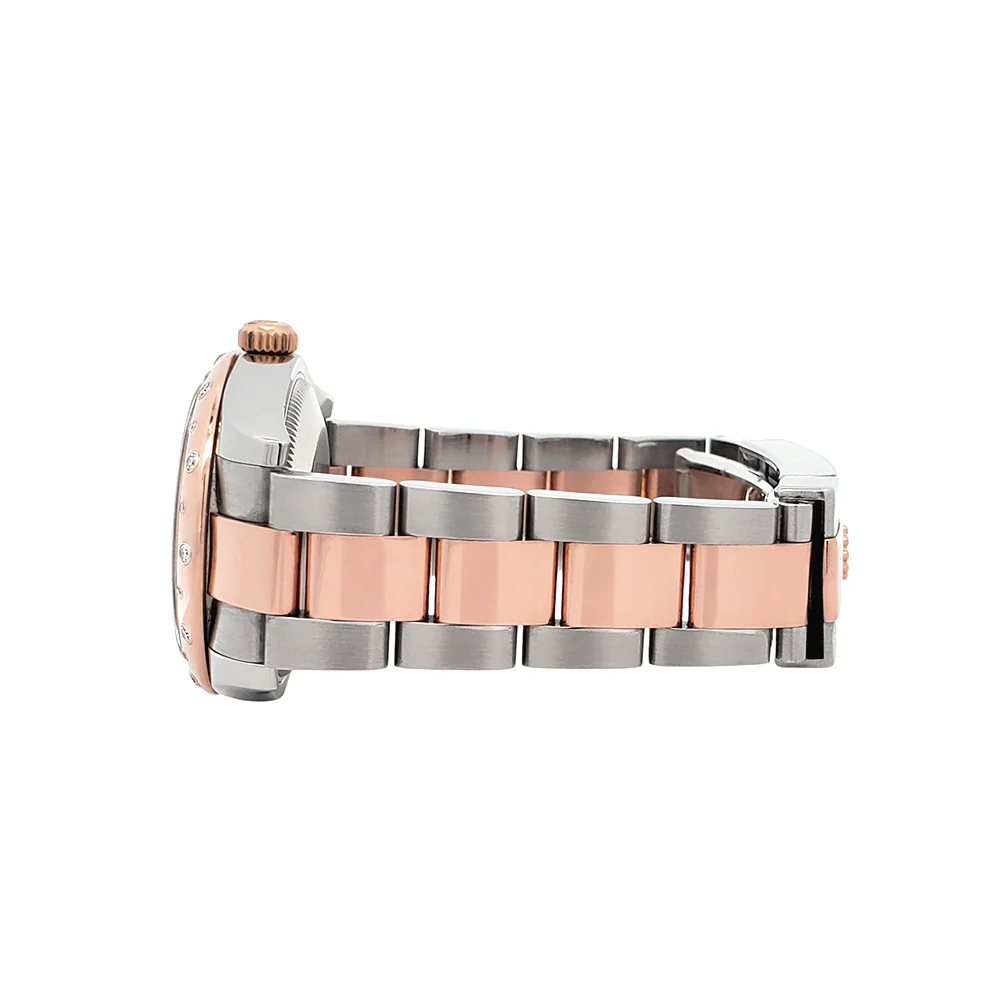 Rolex Datejust 31mm 2-tone Rose Gold/Steel Factory Scattered Diamond Bezel Chocolate VI Roman Watch 178341 - Image 4