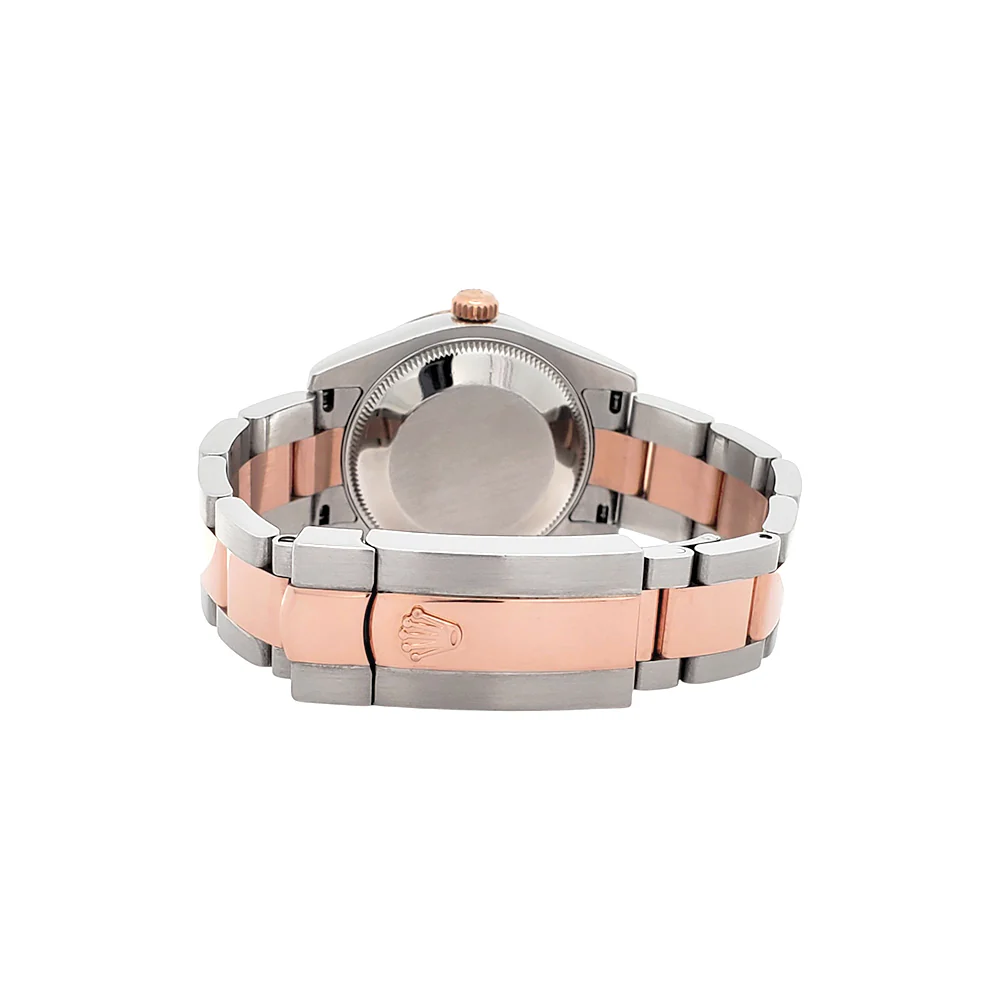 Rolex Datejust 31mm 2-tone Rose Gold/Steel Factory Scattered Diamond Bezel Chocolate VI Roman Watch 178341 - Image 5