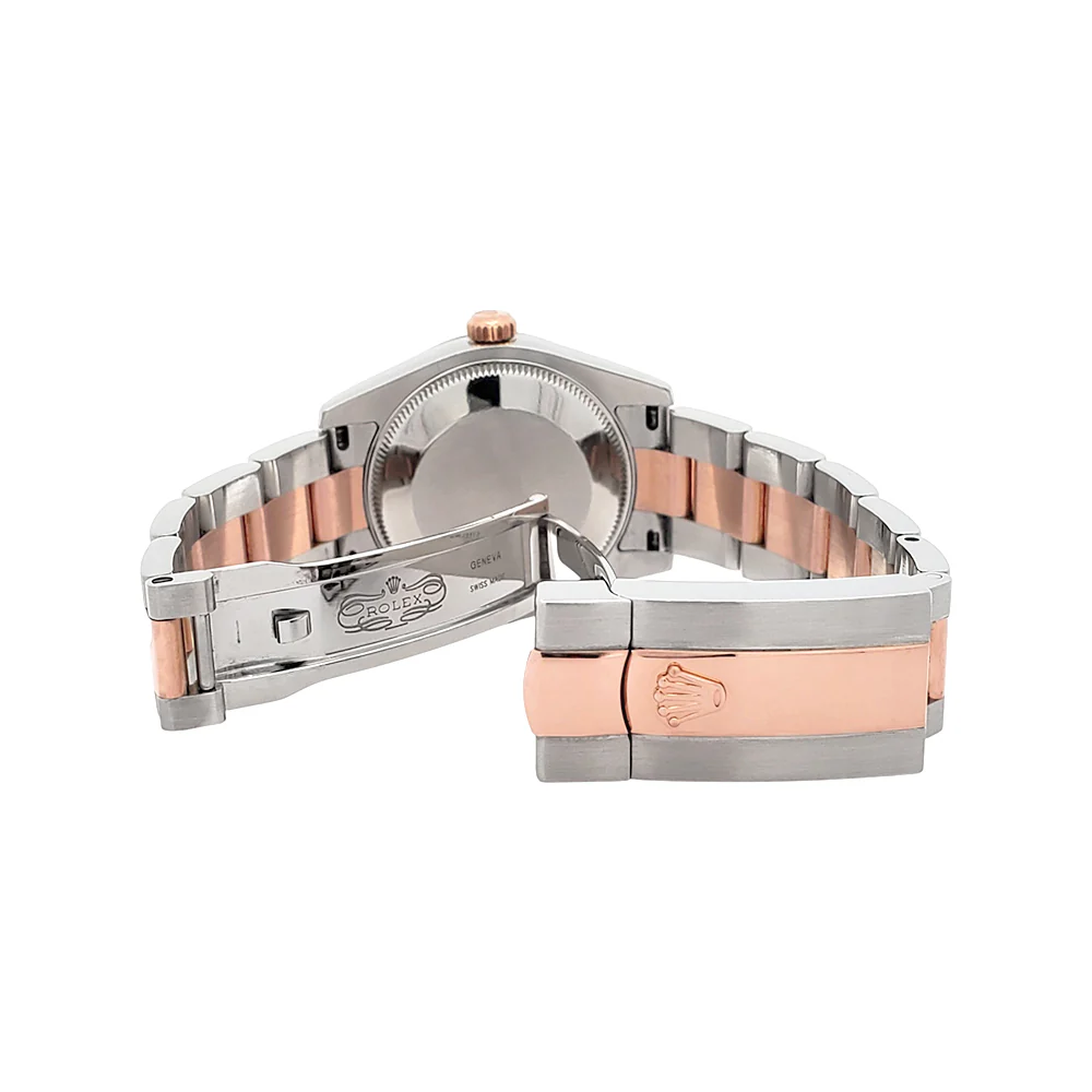 Rolex Datejust 31mm 2-tone Rose Gold/Steel Factory Scattered Diamond Bezel Chocolate VI Roman Watch 178341 - Image 6
