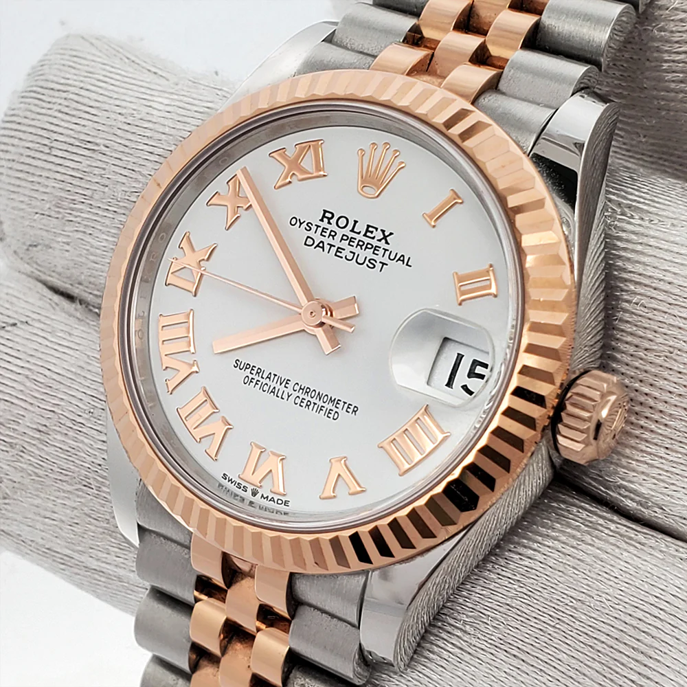 2021 Rolex Datejust 31mm 2-tone Rose Gold/Steel White Roman Jubilee Watch Box Papers 278271 - Image 2