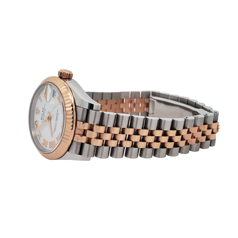 2021 Rolex Datejust 31mm 2-tone Rose Gold/Steel White Roman Jubilee Watch Box Papers 278271 - Image 4