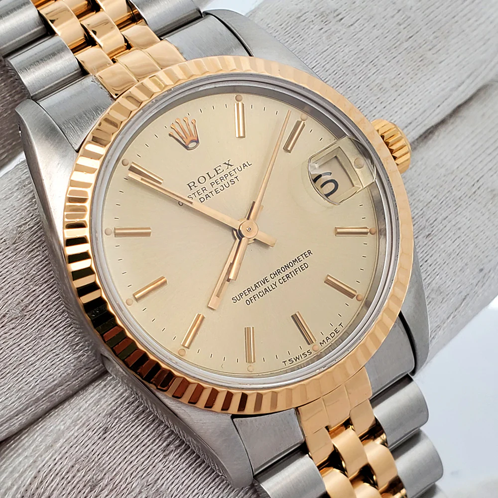 Rolex Datejust 31mm 2-tone Yellow Gold/Stainless Steel Jubilee Watch 68273 Box Papers Serviced in 2014 - Image 3