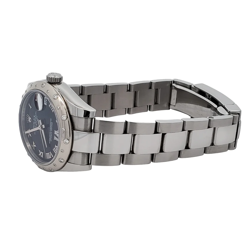 Rolex Datejust 31mm 24 Diamonds Bezel/Dark Blue Diamond Dial Watch 178344 Box Papers - Image 4
