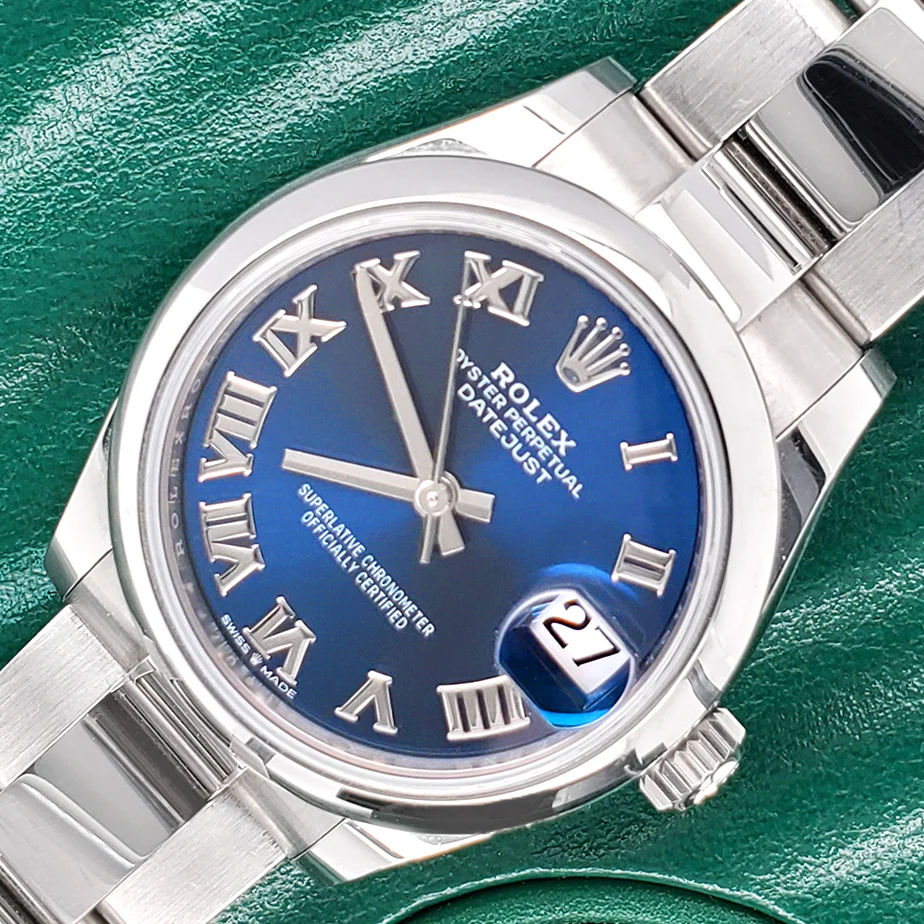 Rolex Datejust 31mm 278240 Blue Roman Dial Stainless Steel Oyster Watch 2021 Box Papers
