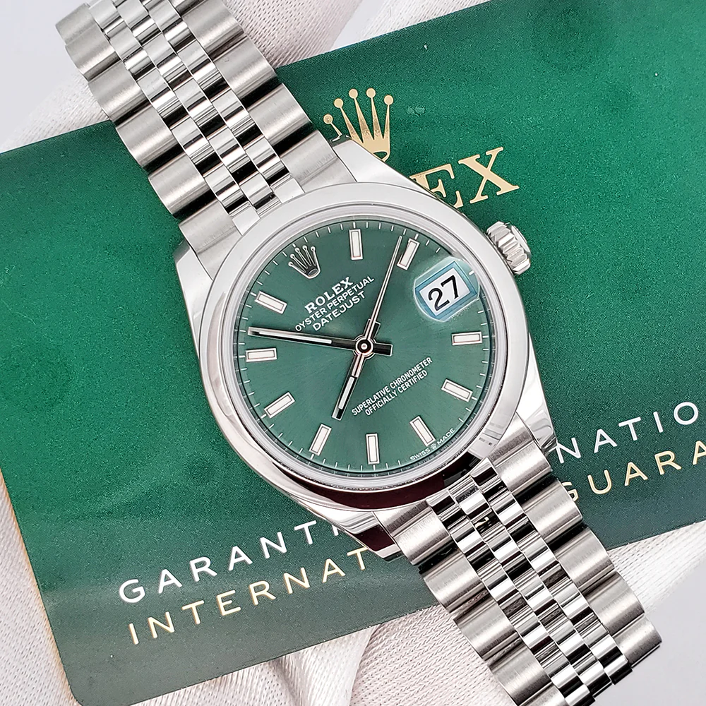 Rolex Datejust 31mm 278240 Mint Green Steel Jubilee Watch 2023 Box Papers