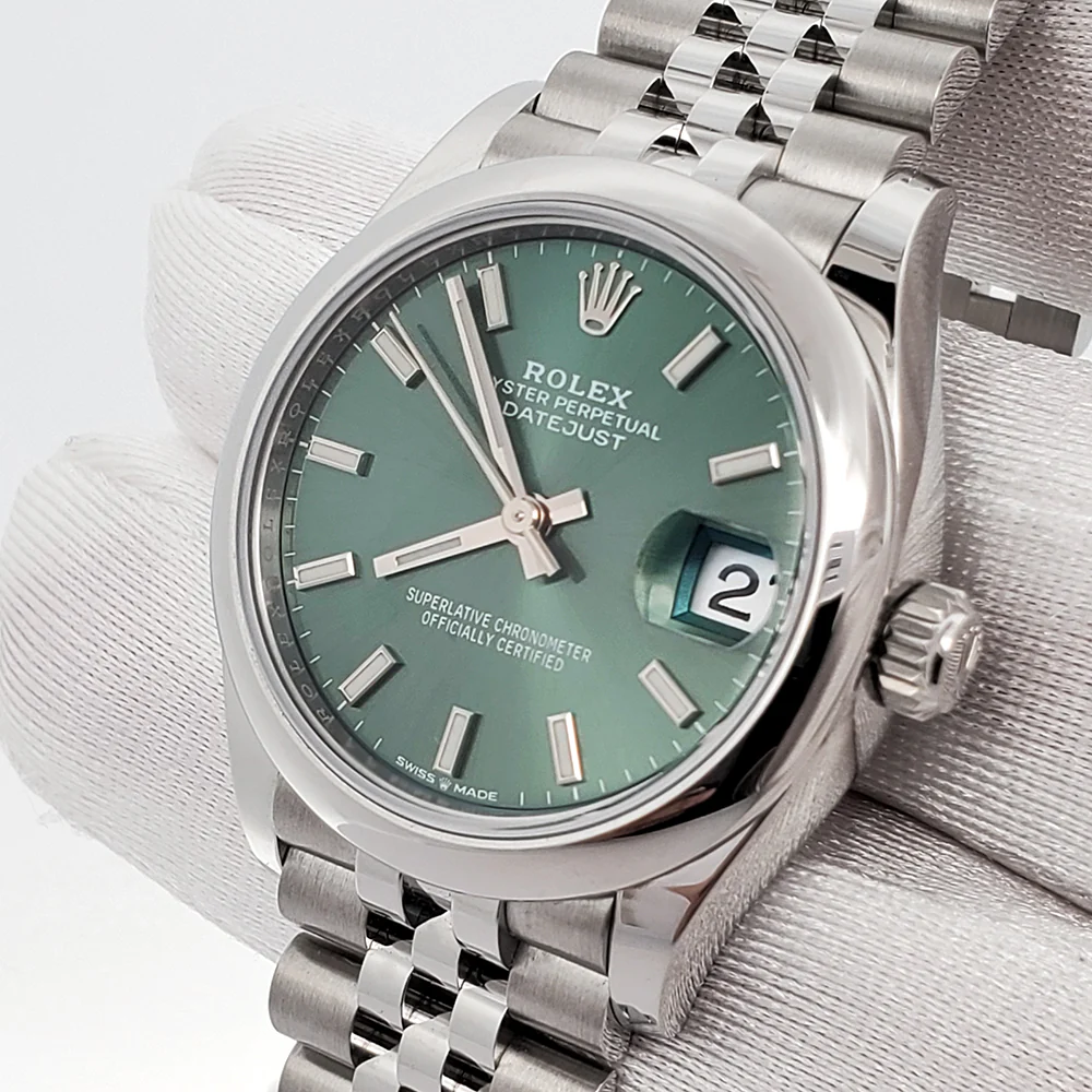 Rolex Datejust 31mm 278240 Mint Green Steel Jubilee Watch 2023 Box Papers - Image 2