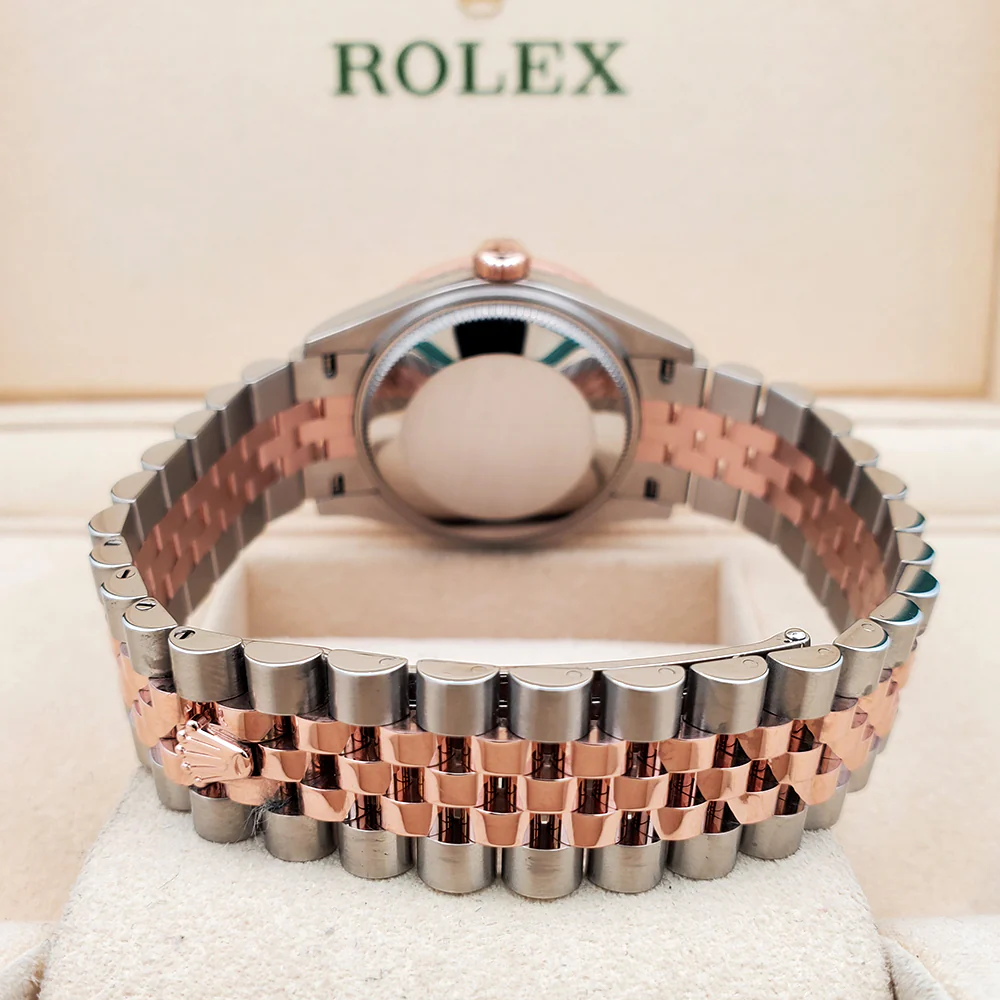 Rolex Datejust 31mm 278271 2-tone Rose Gold/Steel White Roman Jubilee Watch 0.95ct Diamond Bezel 2021 Box Papers - Image 6