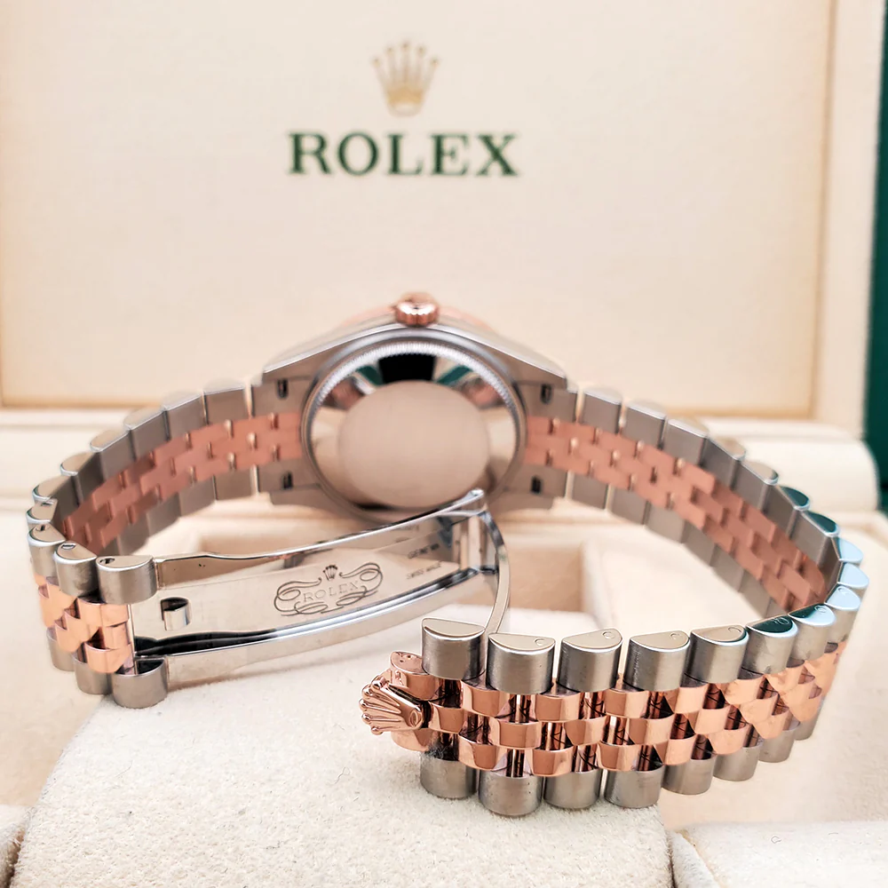 Rolex Datejust 31mm 278271 2-tone Rose Gold/Steel White Roman Jubilee Watch 0.95ct Diamond Bezel 2021 Box Papers - Image 7