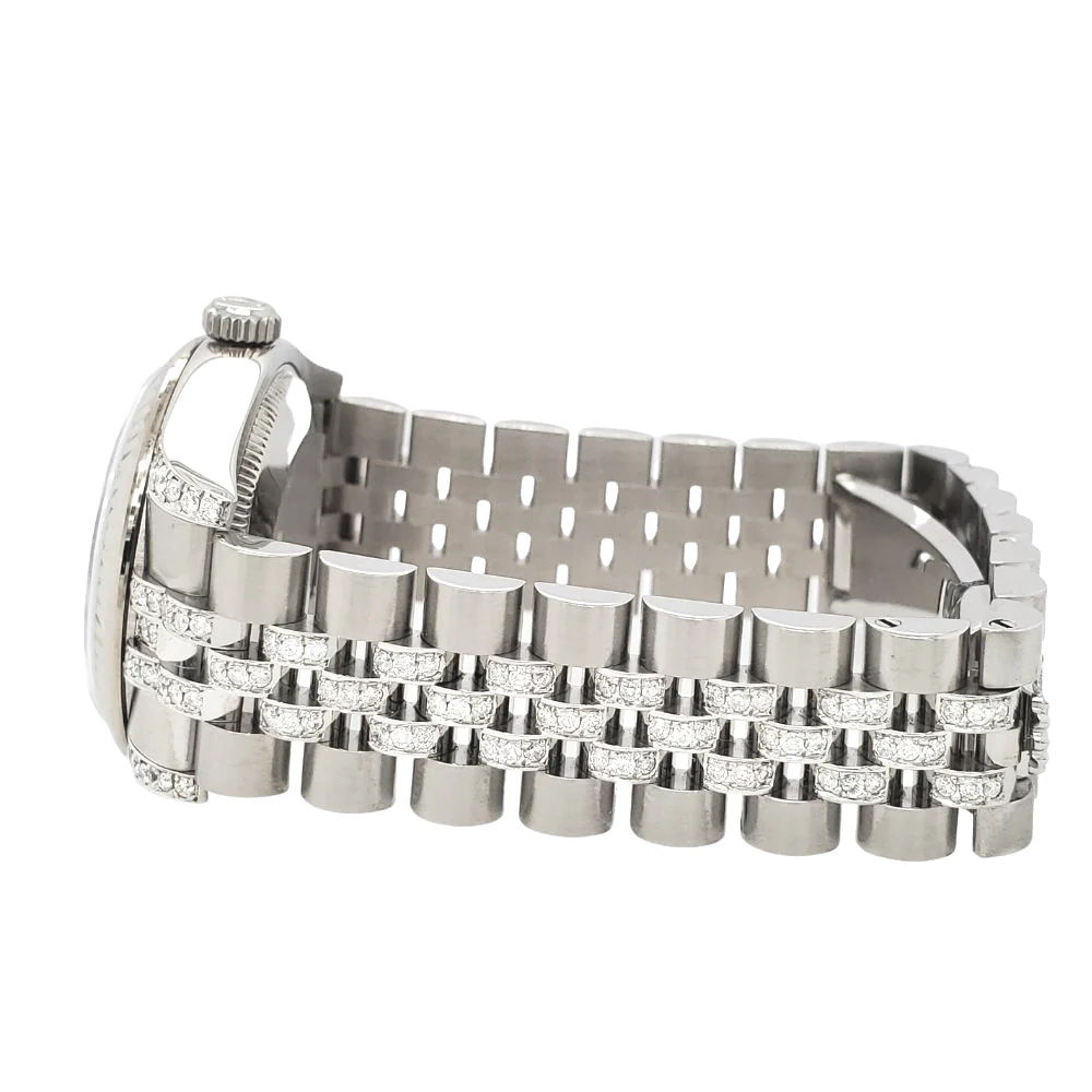 Rolex Datejust 31mm 3ct Diamonds Lugs/Bracelet/Gray Floral Dial Steel 178274 Watch - Image 3