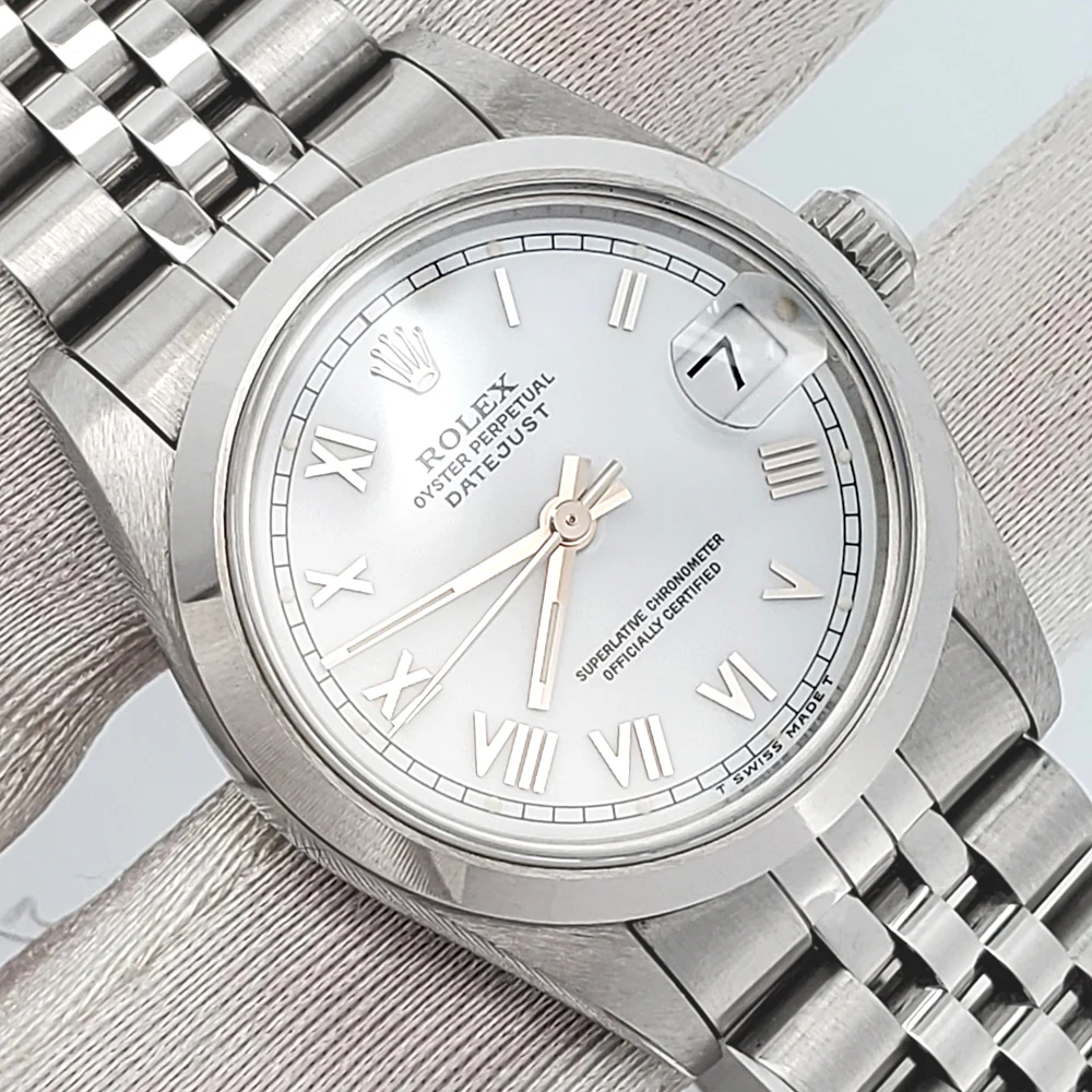 Rolex Datejust 31mm 68240 White Roman Dial Smooth Bezel Steel Jubilee Watch Box Papers - Image 2