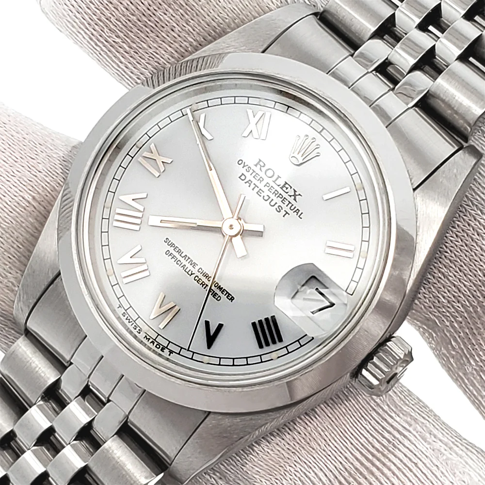 Rolex Datejust 31mm 68240 White Roman Dial Smooth Bezel Steel Jubilee Watch Box Papers - Image 3