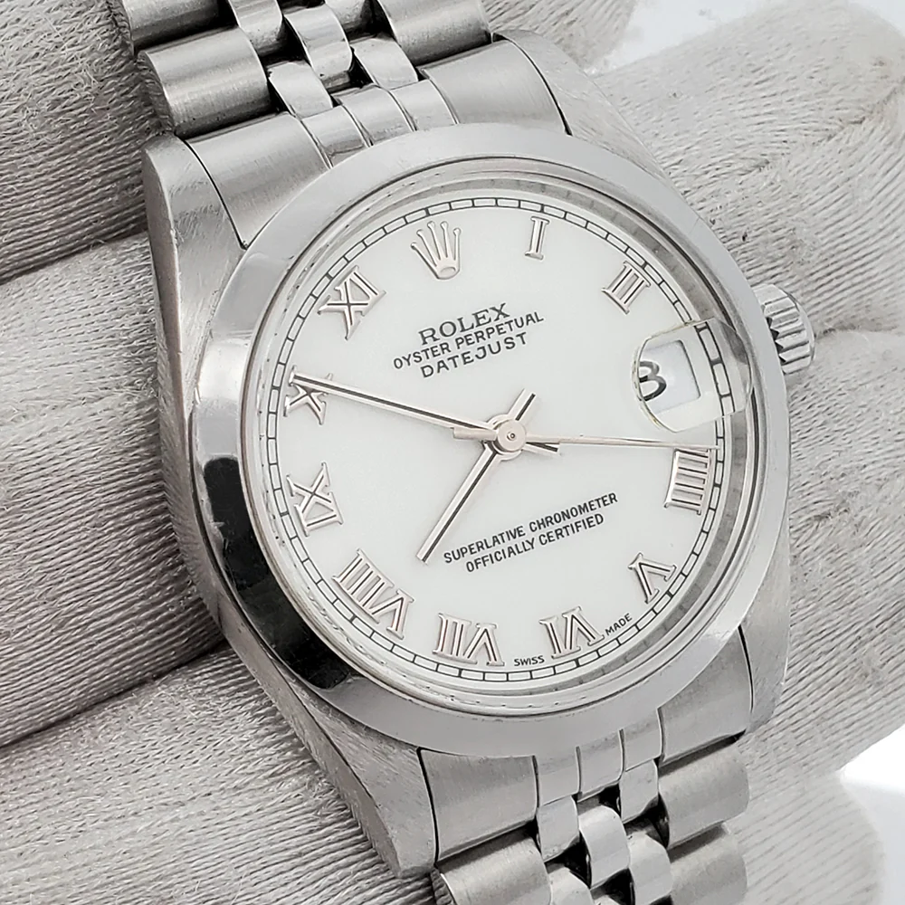 Rolex Datejust 31mm 68240 White Roman Dial Smooth Bezel Steel Watch Box Papers - Image 2