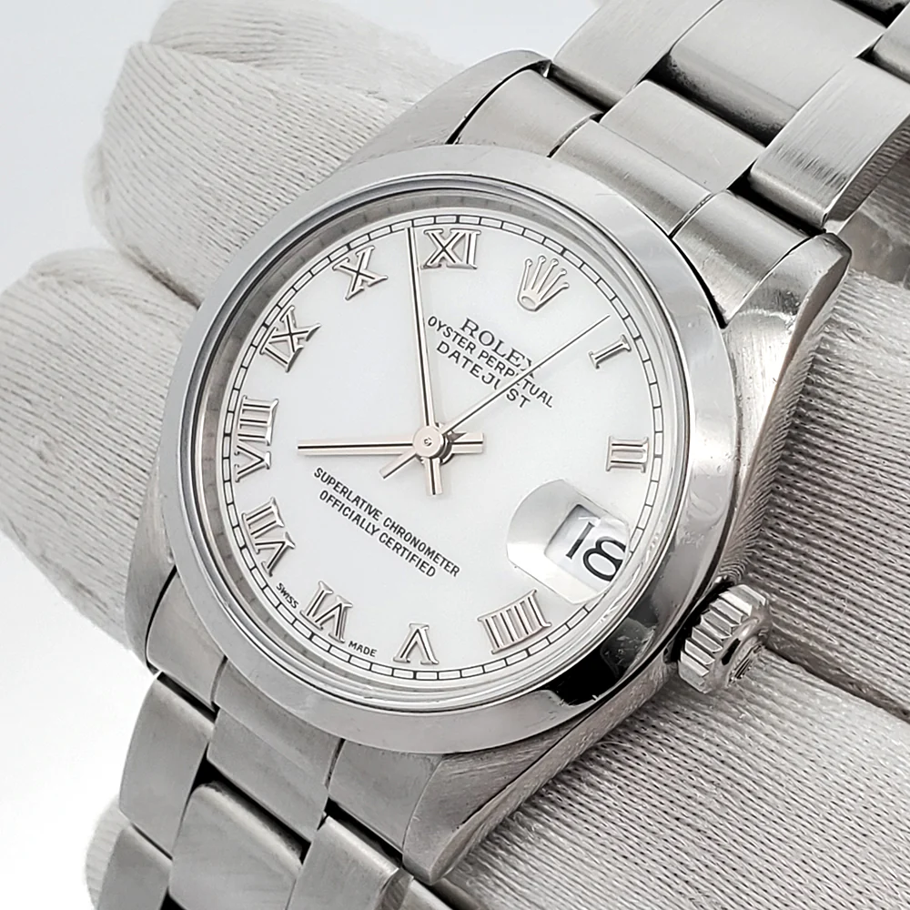 Rolex Datejust 31mm 68240 White Roman Dial Steel Oyster Watch Papers - Image 2
