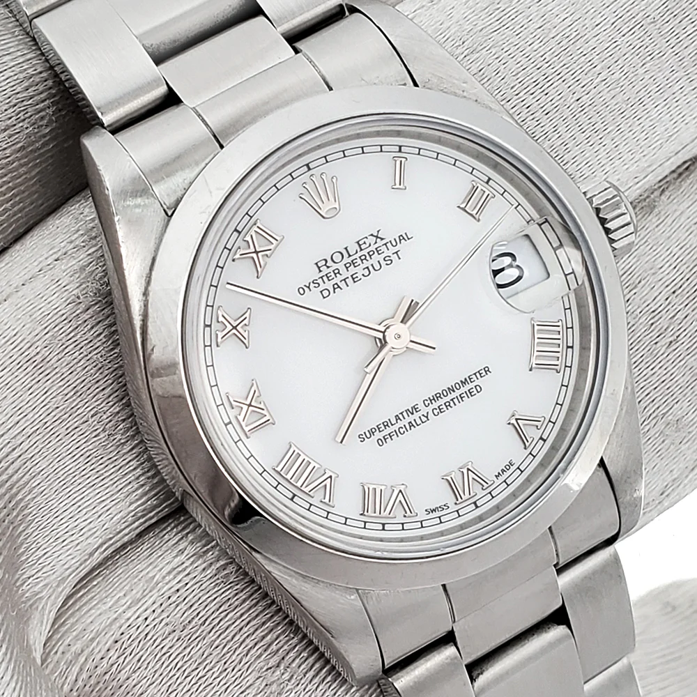 Rolex Datejust 31mm 68240 White Roman Dial Steel Oyster Watch Papers - Image 3