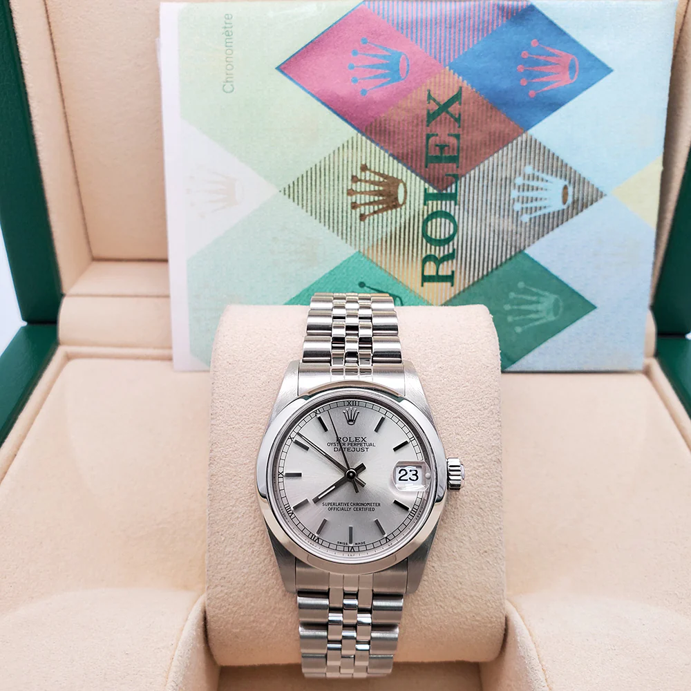 Rolex Datejust 31mm 78240 Silver Dial Smooth Bezel Steel Watch Box Papers - Image 2