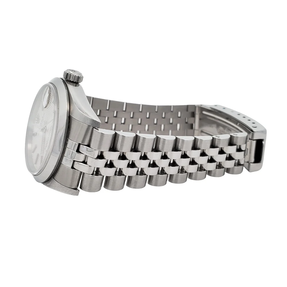 Rolex Datejust 31mm 78240 Silver Tapestry Dial Smooth Bezel Stainless Steel Watch Box Papers - Image 4
