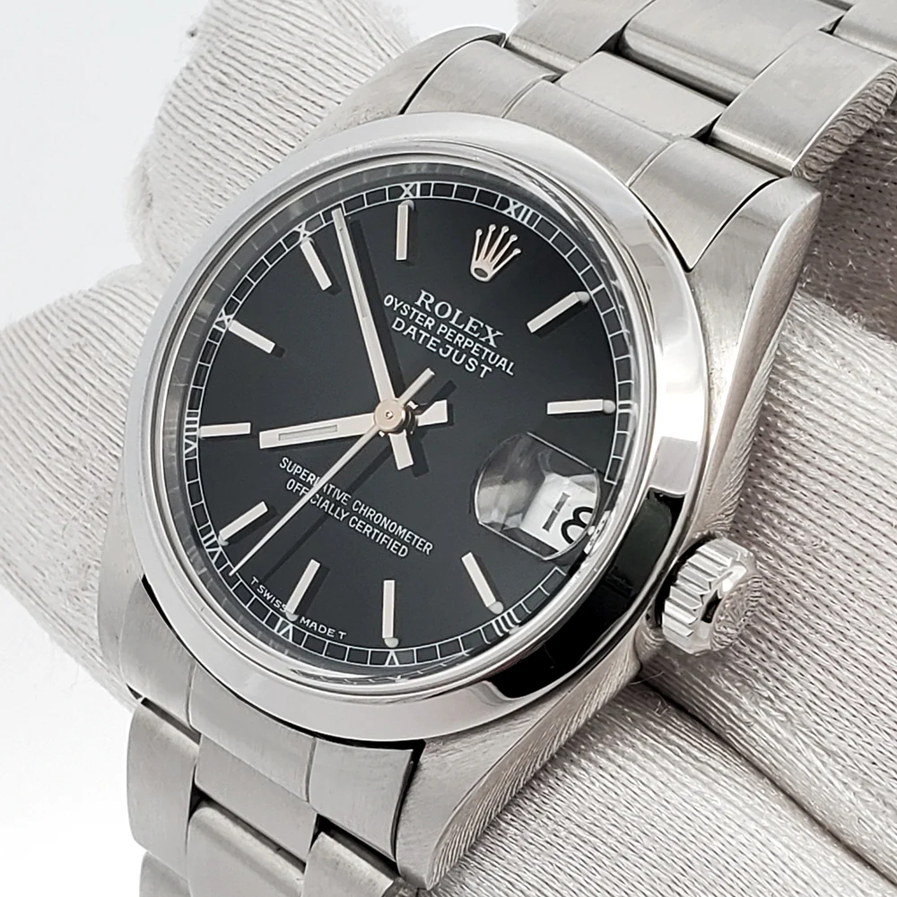 Rolex Datejust 31mm Black Index Dial Steel Watch 68240 Box Papers - Image 2