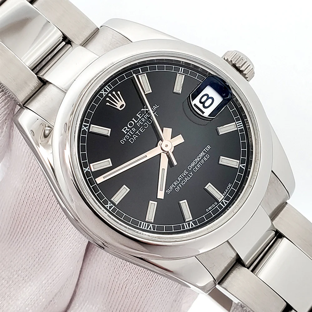 Rolex Datejust 31mm Black Index Steel Oyster Watch 178240 Papers - Image 2