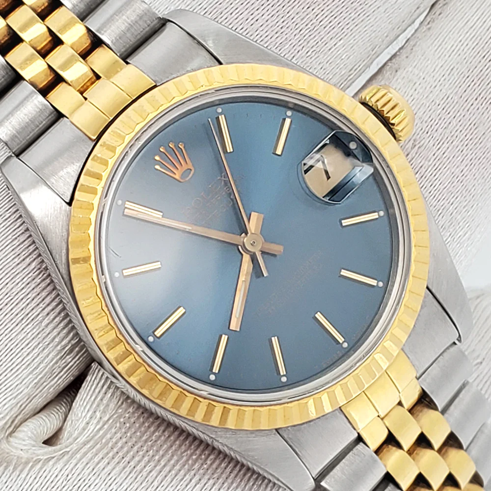 Rolex Datejust 31mm Blue Index 2-tone Yellow Gold/Steel Jubilee Watch 68273 - Image 2