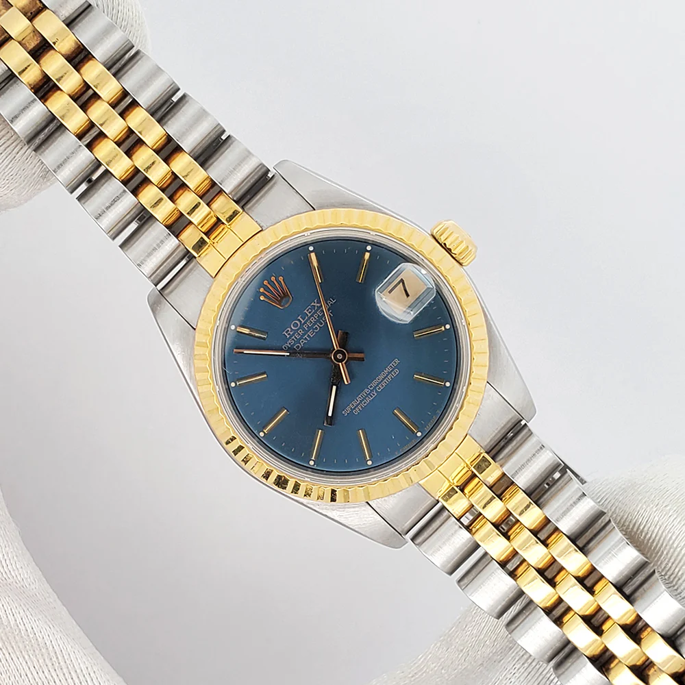 Rolex Datejust 31mm Blue Index 2-tone Yellow Gold/Steel Jubilee Watch 68273 - Image 3