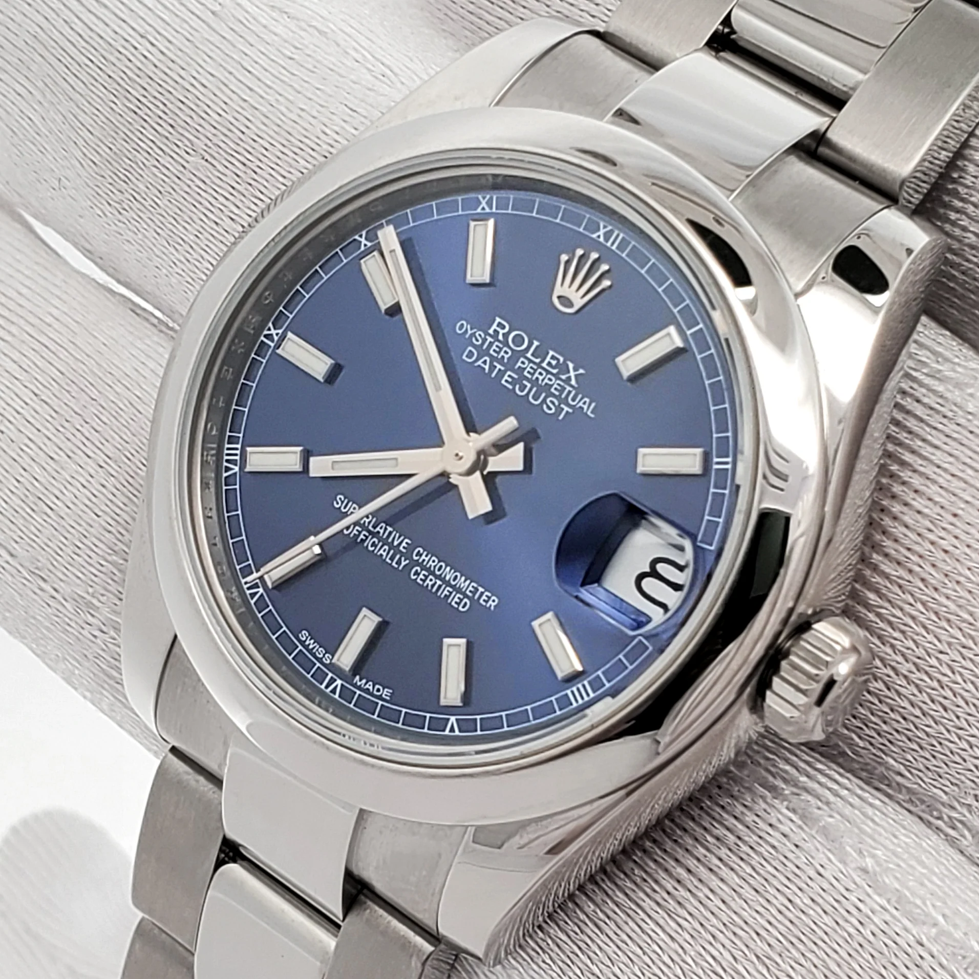 Rolex Datejust 31mm Blue Index Steel Oyster Watch 178240 Box Papers - Image 2