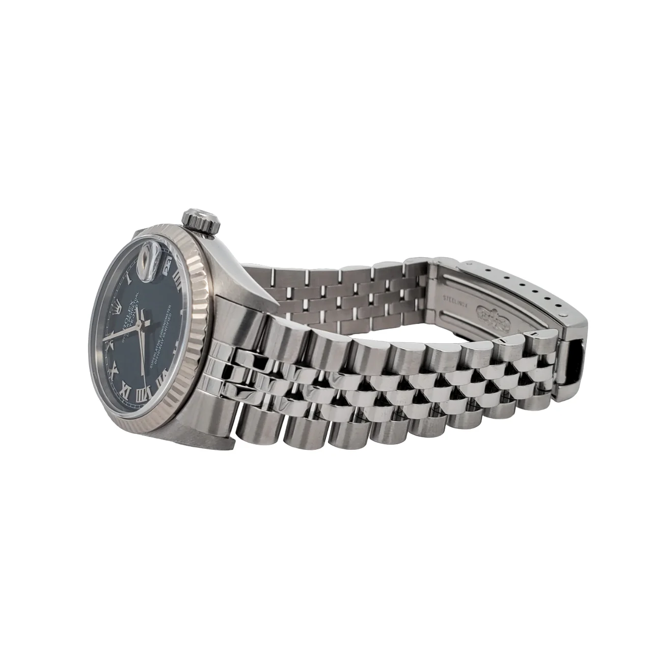 Rolex Datejust 31mm Blue Roman Dial Fluted bezel Jubilee Steel Watch 68274 - Image 4