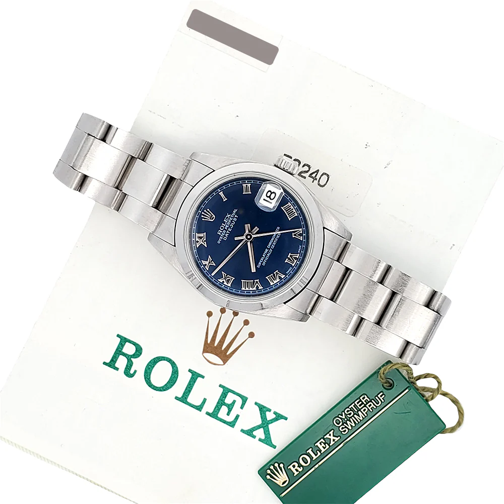 Rolex Datejust 31mm Blue Roman Steel Oyster Watch 78240 Papers/Tag - Image 3