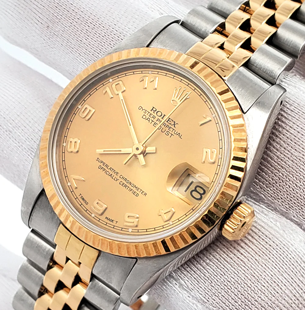 Rolex Datejust 31mm Champagne Arabic 2-Tone Gold/Steel Jubilee Watch 68273