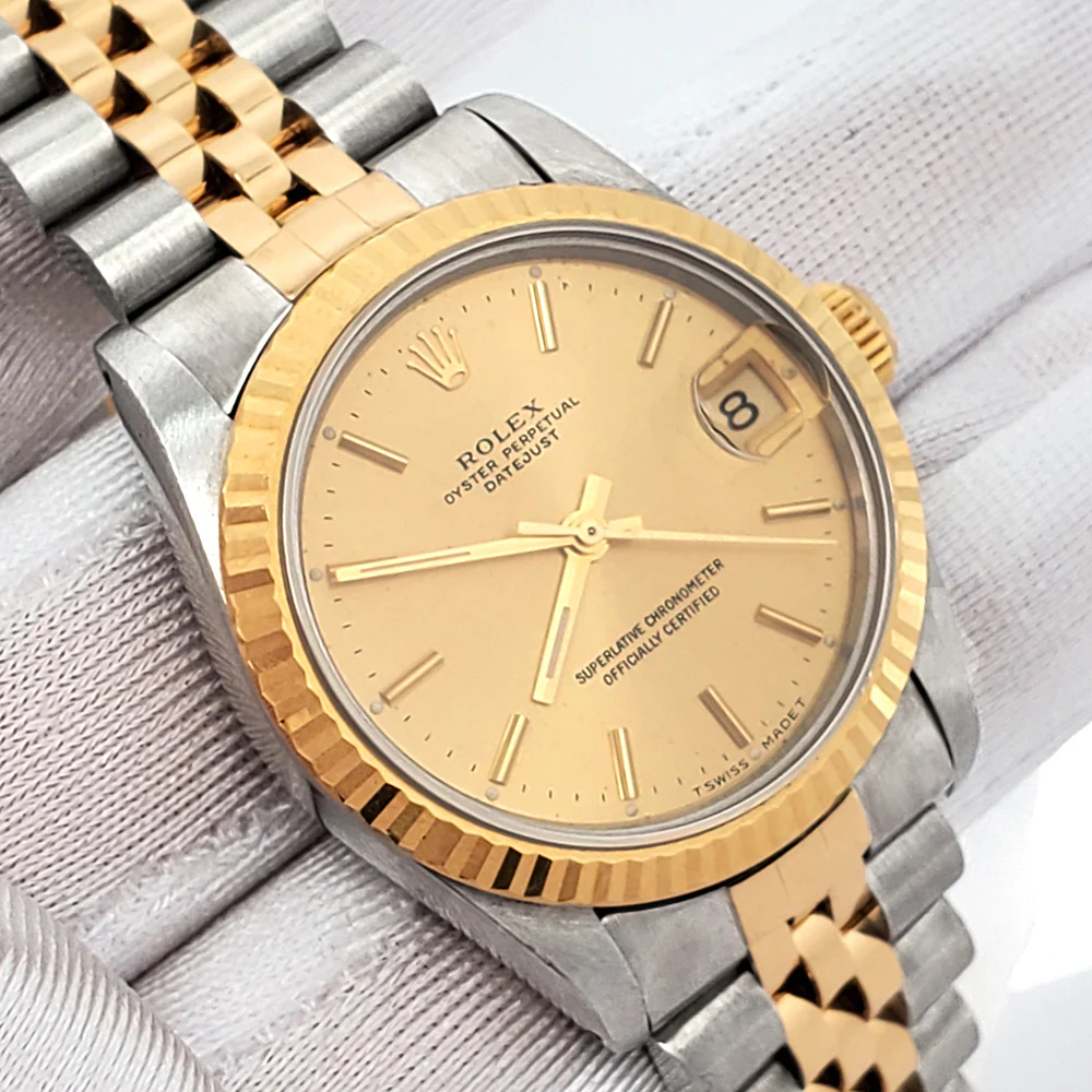 Rolex Datejust 31mm Champagne Index 2-Tone Gold/Steel Jubilee Watch 68273 - Image 2