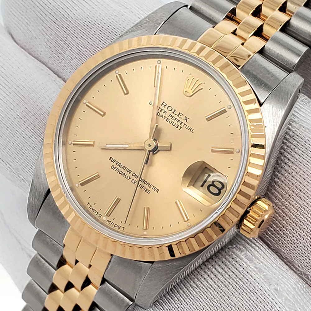 Rolex Datejust 31mm Champagne Index 2-Tone Gold/Steel Jubilee Watch 68273